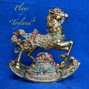 Vintage San Francisco Music Box Company Christmas Rocking Horse